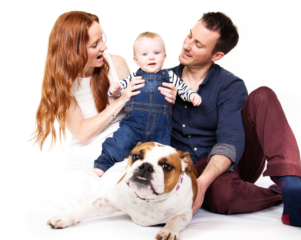 Lucy and Family, Cardiff at home studio session, family portrait, pet portrait